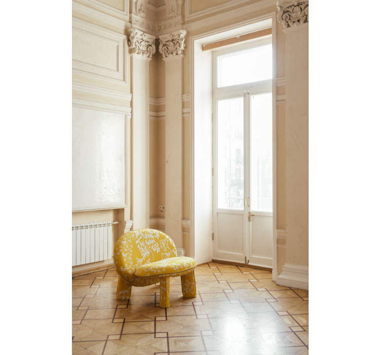 Крісло Dino жовте ARHIVE FABRIC SERGIY KOLOS ShishkaProject12